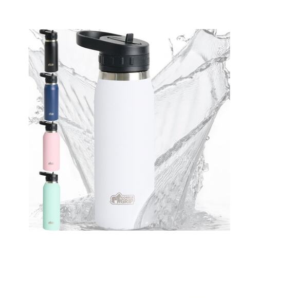 GORILLA GRIP Insulated Stainless Steel Water Bottle with Straw, Leak Proof... - Picture 1 of 10